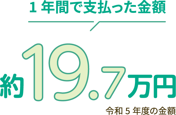 1年間で支払った金額　約19.7万円　令和5年度